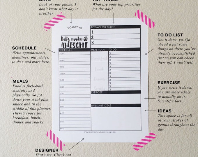 Printable Planner Desk Planner Daily Planner Get Sht Done - Etsy
