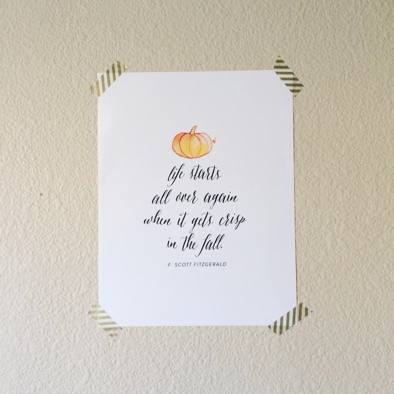 Fall Printable Art Autumn Quote Print Life Starts All Over - Etsy