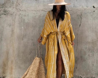 Hermosa Tie Dyed Long Kimono | Unisex | Beach Cover Up | Long Dress | Kimono | Tie Dyed Dress