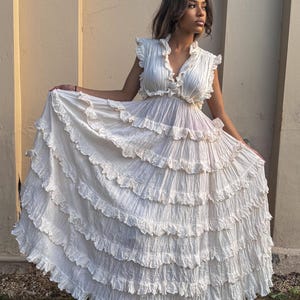 super flowy maxi dress Handmade Cotton Dress, Maxi Dress, Super Flowy Dress,wedding Dress, Beach  Dress, Matternity Dress,