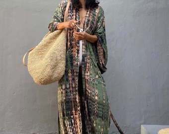 Long Kimono | Unisex | Beach Cover Up | Long Dress | Kimono | Tie Dyed Dress