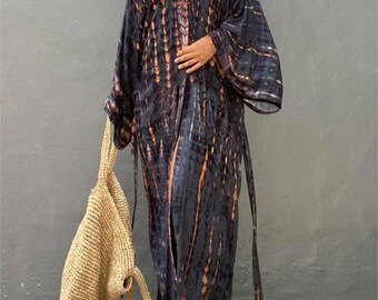Hermosa Tie Dyed Long Kimono | Unisex | Beach Cover Up | Long Dress | Kimono | Tie Dyed Dress