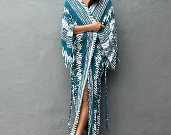 Long Kimono | Unisex | Beach Cover Up | Long Dress | Kimono | Tie Dyed Dress