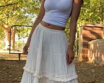 Cotton Maxi Skirt, Long Skirt