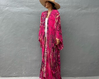 Tie Dyed Long Kimono | Unisex | Beach Cover Up | Long Dress | Kimono | Tie Dyed Dress