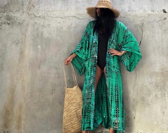 Long Kimono | Unisex | Beach Cover Up | Long Dress | Kimono | Tie Dyed Dress