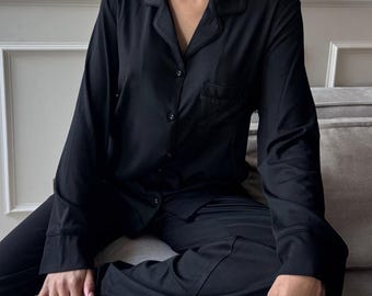 Black Pajama set | Women’s Loungewear | Organic Pajamas