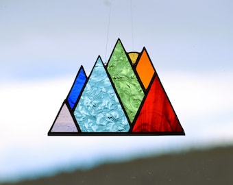 Stained Glass Mountain - Rocky Mountains - Outdoor Lover Gift -  Rainbow Mountain Range