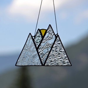 Stained Glass Mountain - Rocky Mountains - Outdoor Lover Gift - Clear Mountain Range