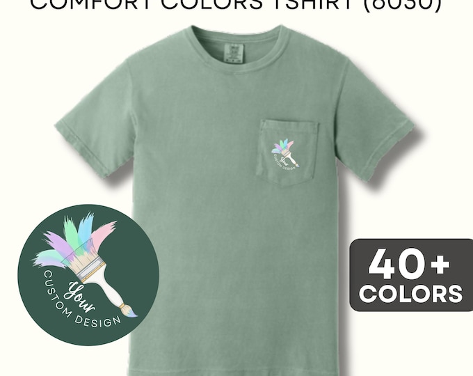 Custom Embroidered Unisex Heavyweight T-Shirt - Garment-Dyed Cotton, Relaxed Fit, Left Chest Pocket
