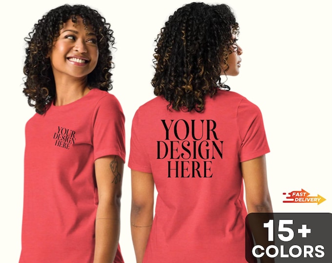 Personalized Short Sleeve Women Tshirt, Custom Crew neck Logo Design T Shirts