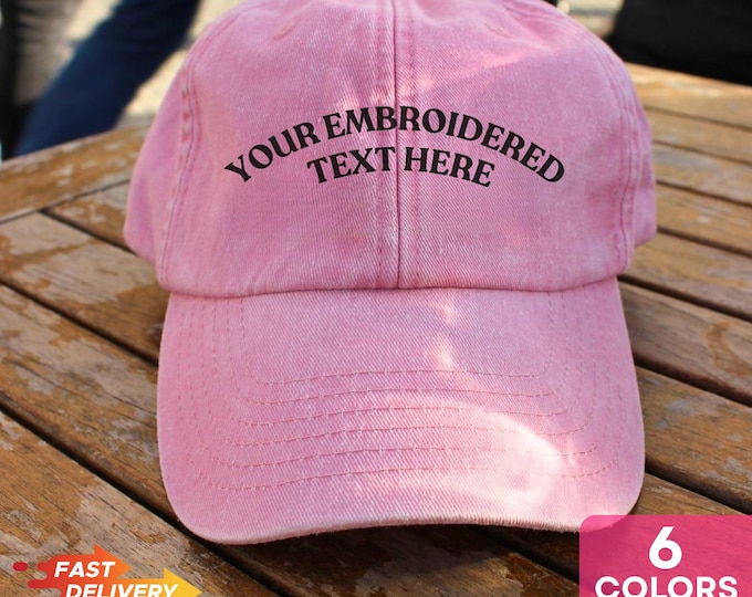 Embroidered Hat Personalized Dad Cap Embroidery Logo baseball Hat Custom Bachelorette Unisex Baseball Cap, Your Logo Text Design