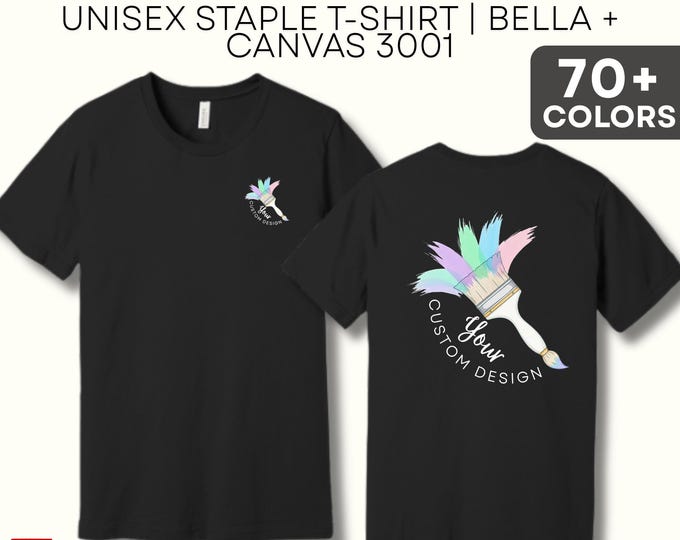 Personalized Embroidered Unisex Short Sleeve Bella Canvas T shirt, Custom Logo Design Shirts