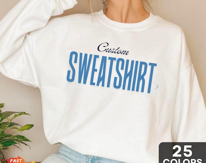 Custom Logo Sweatshirt, Small Business Logo Sweatshirt, Personalized School Logo Shirt, Company Text Shirt, Custom Brand Shirt