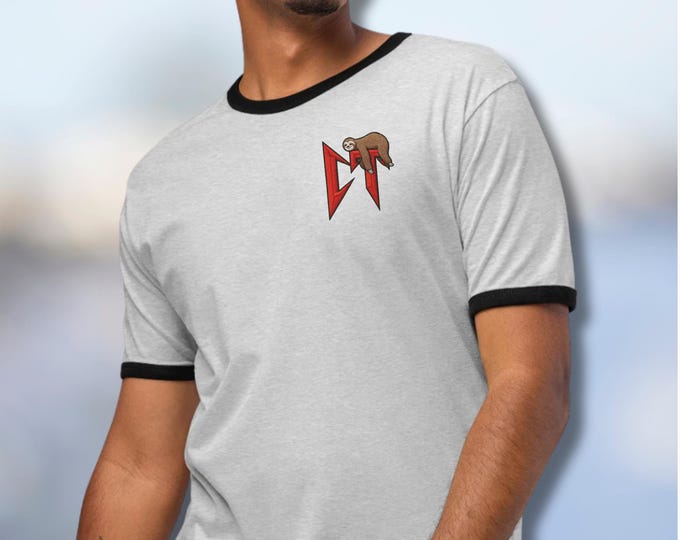 Personalized Unisex Retro Ringer T-Shirt for Men & Women - Custom Embroidered Vintage Cotton Tee
