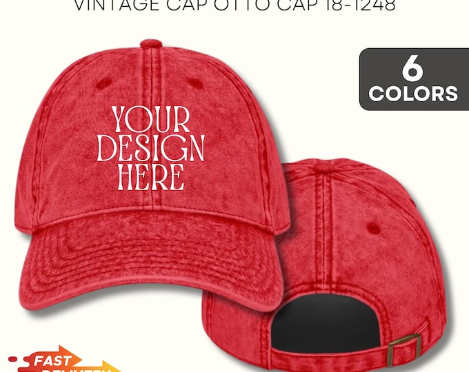 Custom Printed Vintage Otto Hats, Personalized Dad Hat, Custom Text Baseball Cap, Mama Hats, Bachelor Trip Hat, Christmas Gift
