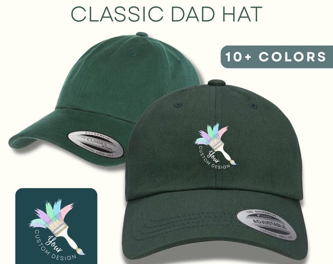 Custom Embroidered Classic Dad Hat | Yupoong 6245CM | 6-Panel, Adjustable, Unstructured Cap, Curved Visor