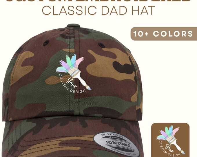 Embroidered Classic Dad Hat, Personalized Baseball Unstructured Caps, Yupoong Low Profile Hats