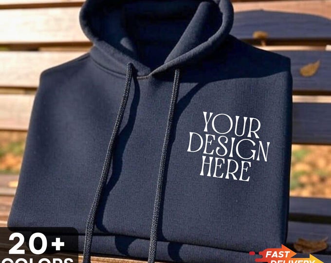 Custom Unisex Pullover Logo Hoodies, Personalized Long Sleeve Hooded Sweatshirt