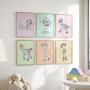 Toy Story Digital Wall Art Set, Kids Room Decor Prints, Toy Story Nursery Poster, Playroom Printable Art, Dİigtal Download