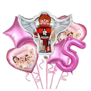 Girls | Pink | Roblox Birthday Party Decorations | Roblox Party Pack | Gamer Theme Party Supplies