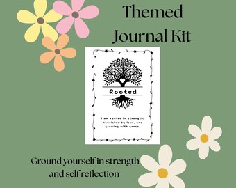 Kit imprimible de diario Rooted Journal / Plantilla de diario mensual / Seguimiento del estado de ánimo + Afirmaciones