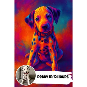 Custom Pop Art Pet Portrait from Photo | Wpap Pet drawing | Cat drawing | Colorful Dog | Colorful cat | Personalized Gradient Artwork