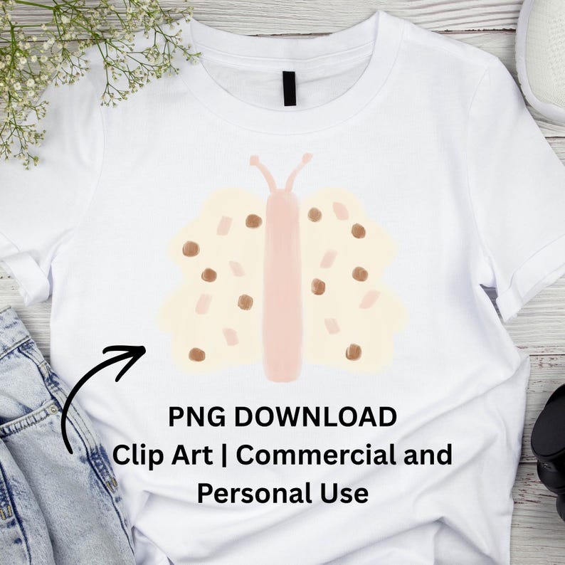 Preppy Butterfly PNG Download: Pastel Pink & Cream Polka Dot Butterfly ...