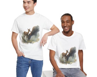 Deer In Meadow T-shirt Cadeau voor haar/hem Natuurliefhebber verjaardagsshirt