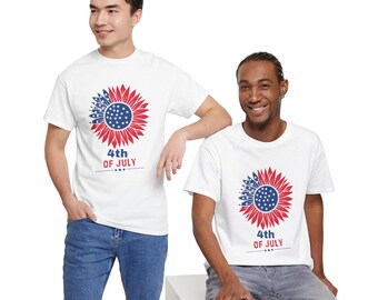 T-shirt patriottische zonnebloem Cadeau voor haar/hem 4 juli-T-shirt