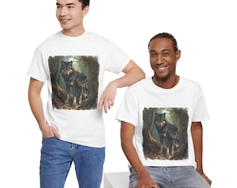 Lunar Wolf T-shirt Cadeau voor haar/hem Forest Lover Birthday Tee