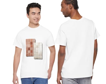 Marokkaans cementtegelraster aardetinten Uniek geometrisch patroonontwerp Premiumkwaliteit comfortabel stijlvol trendy esthetisch T-shirt