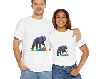 T-shirt geometrische beer cadeau voor haar/hem Mountain Art T-shirt