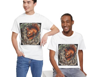 T-shirt rode eekhoorn kunst - verjaardagscadeau voor natuurliefhebbers