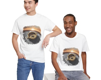 Messing kompas visionair T-shirt, cadeau voor haar/hem, verjaardagscadeau, executive stijl, Golden Horizon