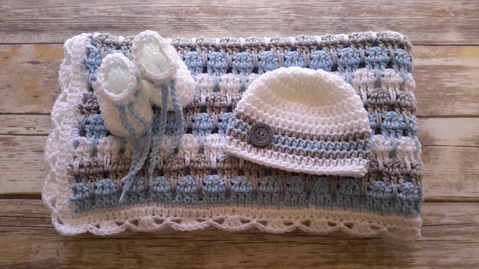 Baby boy blanket crochet stripe crochet blanket afghan Etsy