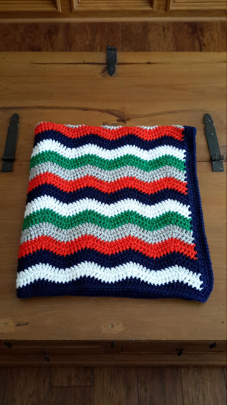 baby boy nursery orange navy gray white green QUICK SHIPPING handmade baby boy dinosaur nursery Crochet baby blanket crib blanket