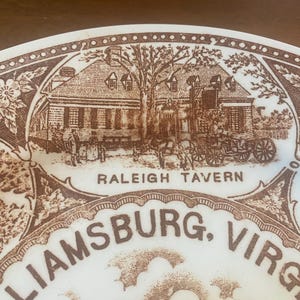 Vintage Brown Transferware Williamsburg Plate