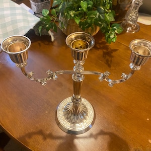 1950s Silverplated Botanical Style Candleabra