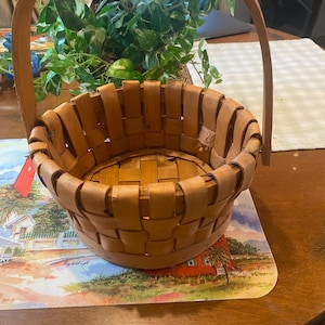 Rare Vintage  Wood  Basket
