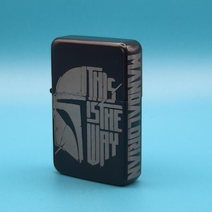 Mandalorian gegraveerde gepersonaliseerde aansteker – Star Wars-cadeau voor papa