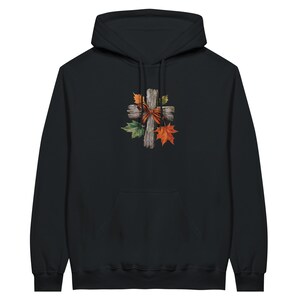 Fall Cross Hoodie - Unisex Midweight Christian Fleece Sweatshirt