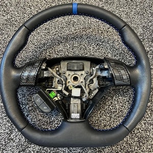 Honda Accord CL7 CL9 Acura TSX 2004-2008 Steering Wheel | Flat Bottom & Round Top | Custom Leather Racing Steering Wheel