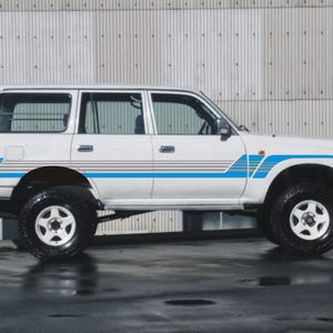 Stickerset Toyota Land Cruiser 80-serie met zijstreep: FJ80 FZJ80 vinylafbeeldingen