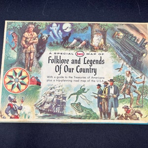 Vintage Enco Landkarte der Folklore und Legenden unseres Landes