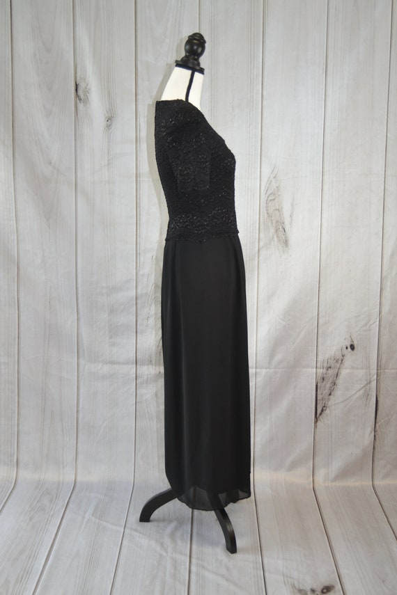 Vintage Formal Jumpsuit Dress Pants Black Lace Sh… - image 5