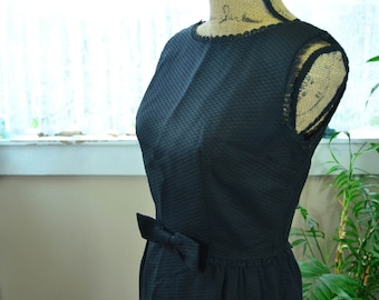 Vintage Black Helen Whiting Inc. 50's Party Dress Sleeveless Little Black Dress Knee Length - Small