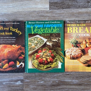 Better Homes and Gardens Cookbook Vegetable Recipes Homemade Bread Cook Book Chickens and Turkey Cook Book Set of 3 Cookbooks