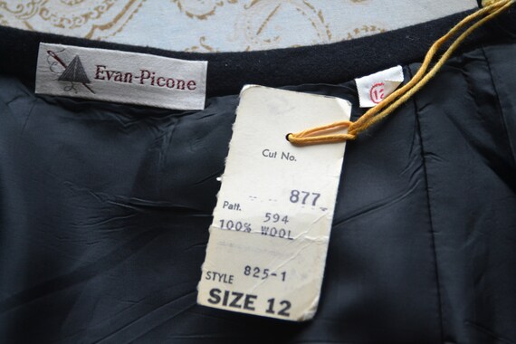 Vintage Classic Black Wool Skirt by Evan- Picone … - image 8