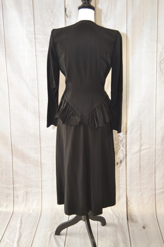 Vintage Black Jacket and Skirt 50's Women's Dress… - image 4
